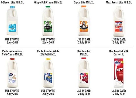 8款召回的牛奶(圖片源自《每日郵報》) 8款召回的牛奶(圖片源自《每日郵報》)